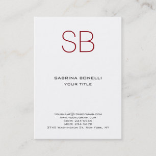 Visite Chubby Monogramme Blanc Rouge Mocte Carte de visit