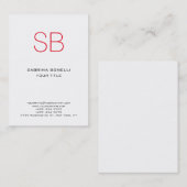 Visite Chubby Monogramme Blanc Rouge Mocte Carte de visit (Devant / Derrière)