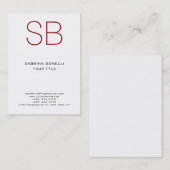 Visite Chubby Monogramme Blanc Rouge Mocte Carte de visit (Devant / Derrière)