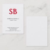 Visite Chubby Monogramme Blanc Rouge Mocte Carte de visit (Devant / Derrière)