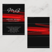 Visite Chubby rouge noir monogramme unique carte de visit (Devant / Derrière)