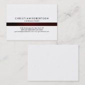 Visite Chubby White Plain Moderne Consultant Carte de vis (Devant / Derrière)