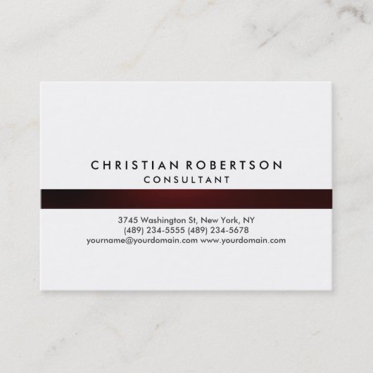 Visite Chubby White Plain Moderne Consultant Carte de vis (Devant)