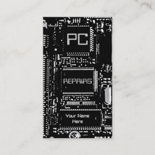 Visite Circuit B & W 'PC réparations' gris carte de visit