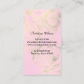 Visite ciseaux rose arc rose éclaboussures carte de visit (Dos)