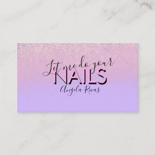 Visite Citation du salon Nails Violet rose Carte de visit (Devant)