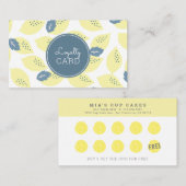 Visite Citron Citrus Motif Cute Carte de fidélité jaune (Devant / Derrière)