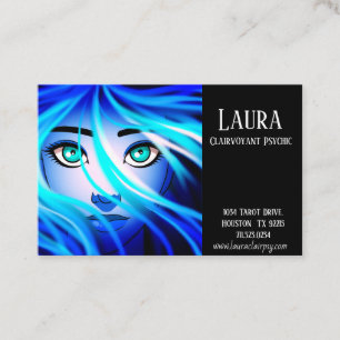 Visite Clairvoyant Psychique Tarot Blue Lady Carte de vis