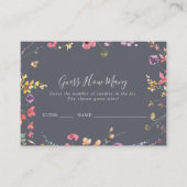 Visite Classic Blue Wild Floral Devinez Combien De Carte  (Devant)