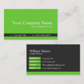 Visite Classic Green & Grey Professionnel - Carte de visi (Devant / Derrière)