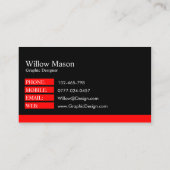 Visite Classique Rouge et Noir Professionnel - Carte de v (Dos)