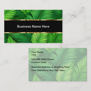 Visite Classy Tropical Floral Palm Feuille Carte de visit