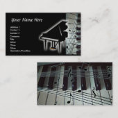Visite Clavier de piano et notes de musique Carte de visi (Devant / Derrière)