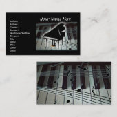 Visite Clavier de piano et notes de musique Carte de visi (Devant / Derrière)