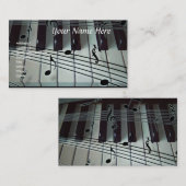 Visite Clavier de piano et notes de musique Carte de visi (Devant / Derrière)