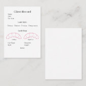 Visite Client d'extension Eyelash Formulaire de Carte de  (Devant / Derrière)