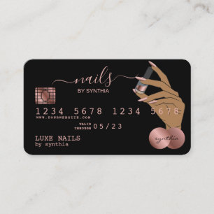 Visite Clous Technicien Carte de crédit Styled Rose Gold