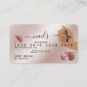 Visite Clous Technicien Carte de crédit Styled Rose Gold 