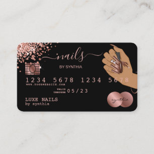 Visite Clous Technicien Carte de crédit Styled Rose Gold 
