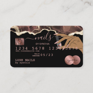 Visite Clous Technicien Carte de crédit Styled Rose Gold 