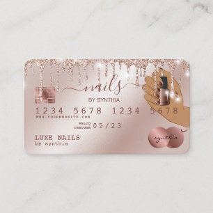 Visite Clous Technicien Carte de crédit Styled Rose Gold