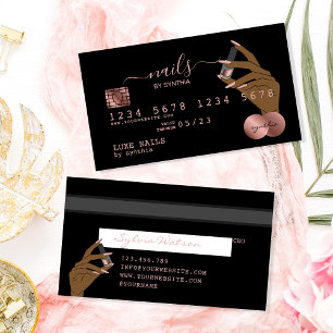 Visite Clous Technicien Carte de crédit Styled Rose Gold 