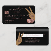 Visite Clous Technicien Carte de crédit Styled Rose Gold  (Devant / Derrière)