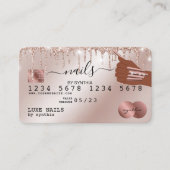 Visite Clous Technicien Carte de crédit Styled Rose Gold (Devant)