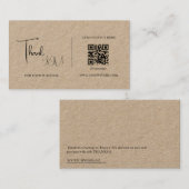 Visite Code de Carte de remerciements de code QR Rustique (Devant / Derrière)