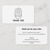 Visite Code de réduction de carte de remerciement Examen (Devant / Derrière)