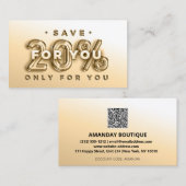 VISITE CODE QR 20%OFF INSÉRER LE CARTE DE REMERCIEMENTS (Devant / Derrière)