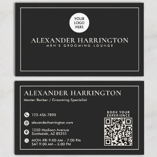 Visite Code QR Black Ivory Icône Sociale Carte de barbier