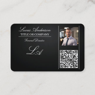 Visite code qr carte de visite, modifiable, noir blanc, f