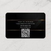 Visite code qr carte de visite, modifiable, or noir, foto (Dos)