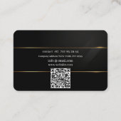 Visite code qr carte de visite, modifiable, or noir, foto (Dos)