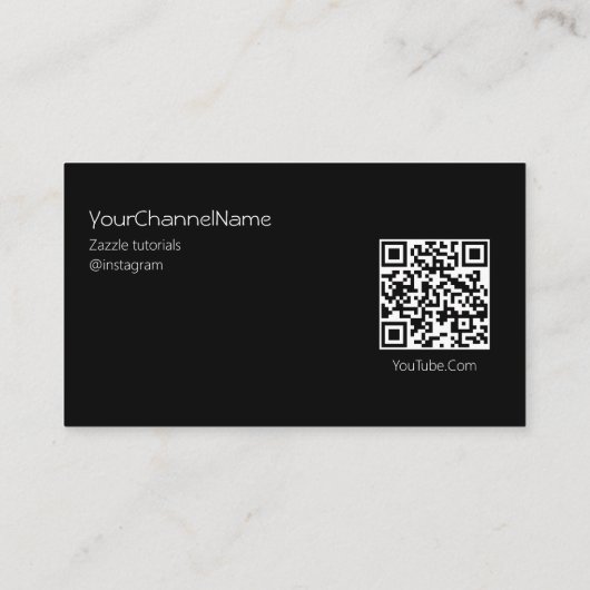 Visite Code Qr | Carte publicitaire de canal (Dos)