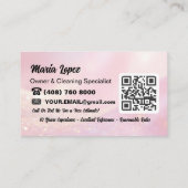 Visite Code QR Carte Rose Service de Nettoyage Maison de  (Dos)