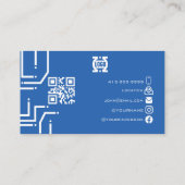 Visite Code QR de carte de circuit imprimé bleu moderne (Dos)