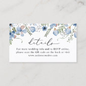 Visite Code QR Dusty Blue Mariage Détails Carte de boîtie (Devant)