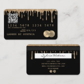 Visite Code QR Gold de la carte de crédit à séchage taché (Devant / Derrière)