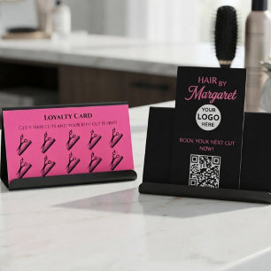 Visite Code QR Logo Carte de Fidélité Salon de Coiffure R