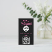 Visite Code QR Logo Carte de Fidélité Salon de Coiffure R (Debout devant)