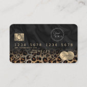 Visite Code QR Logo Léopard Moderne de Style Carte de Cré (Devant)