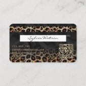 Visite Code QR Logo Léopard Moderne de Style Carte de Cré (Dos)