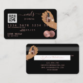 Visite Code QR Nails Technicien Carte de crédit Rose Gold (Devant / Derrière)