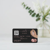 Visite Code QR Nails Technicien Carte de crédit Rose Gold (Debout devant)