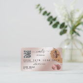 Visite Code QR Nails Technicien Carte de crédit Rose Gold (Debout devant)