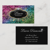 Visite Coeur de bleu de rose de dentelle de carte de (Devant / Derrière)