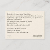 Visite Coeur impeccable de carte sainte de prière de Mary (Dos)