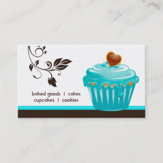 Visite Coeurs floraux bleus de petit gâteau de carte de